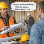 Contractor discussing change order at a job site