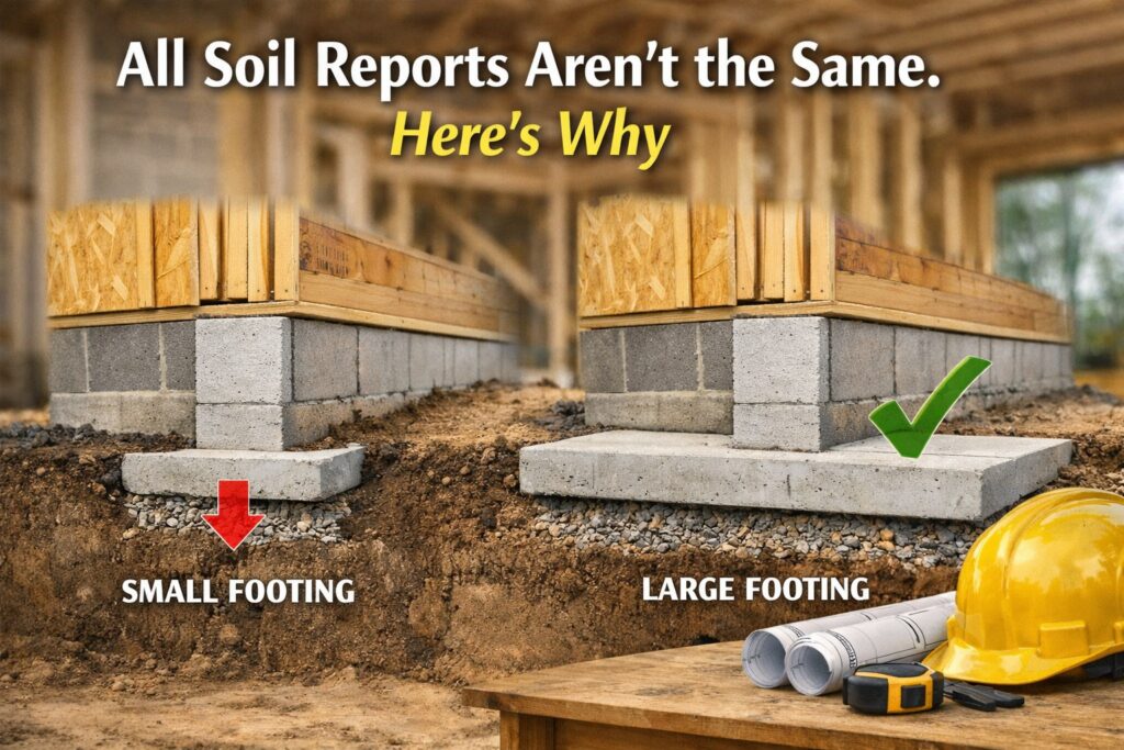 Comparison of Small and Large Footings Based on the Soil Report.