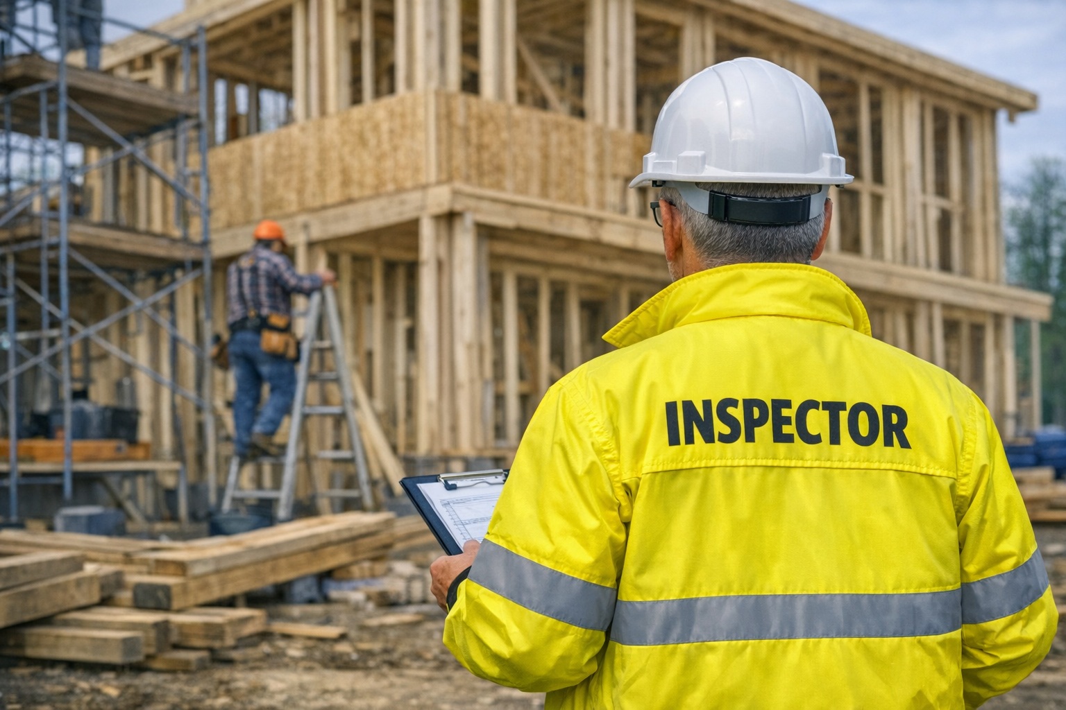 Inspection at a job site by an inspector