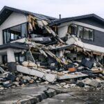 Home damaged by earthquake