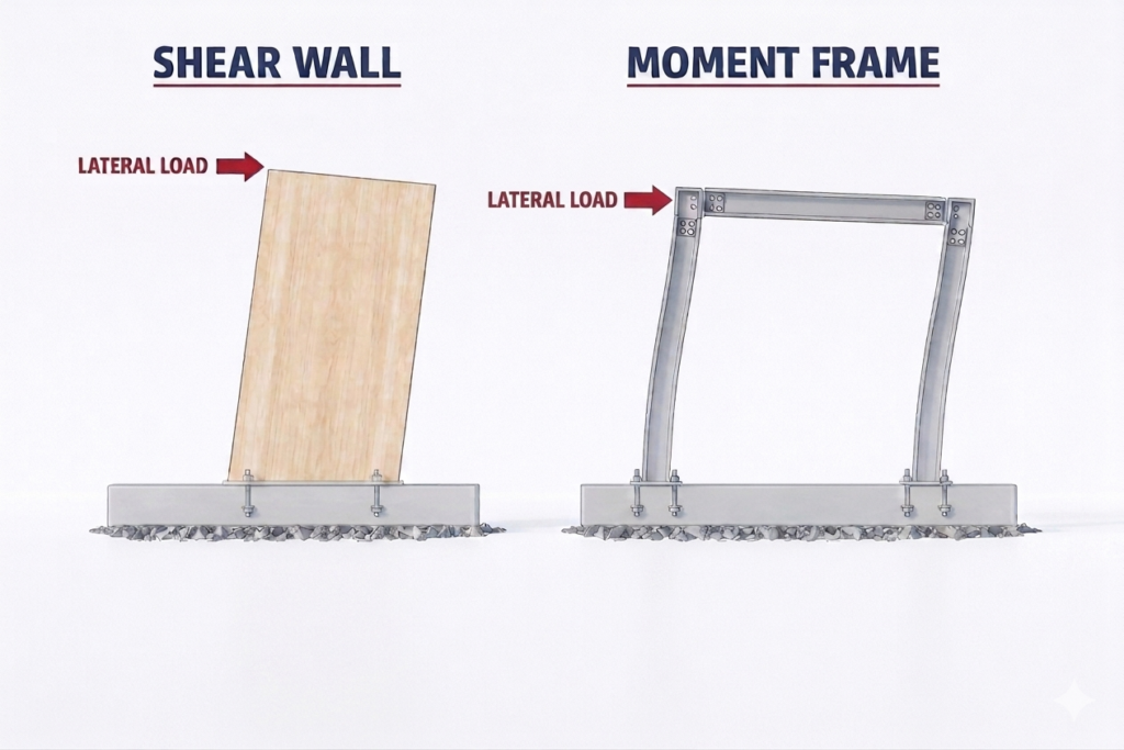 shear walls and moment frames